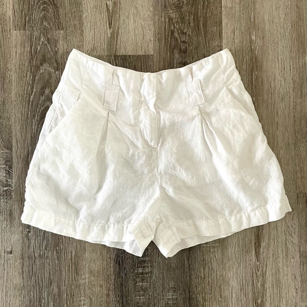 L'AGENCE Hillary Paperbag White Shorts - Size: 25